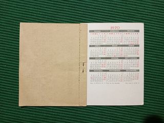 Calendario antiguo del año 1970
