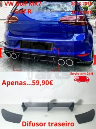 Difusor traseiro Volkswagen Golf Mk7.5 R