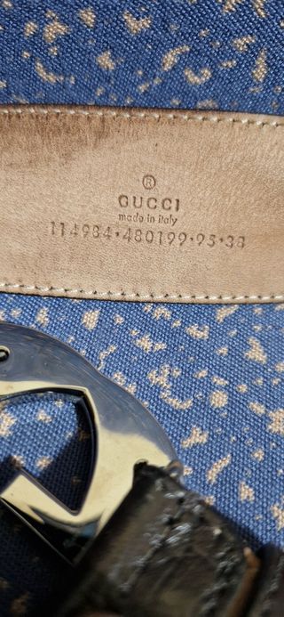 Cinturón Gucci Tribanda Doble GG Interlocking Piel