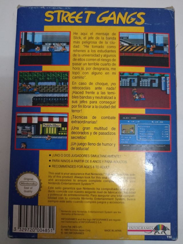 STREET GANGS de Nintendo NES, Pal España, Completo