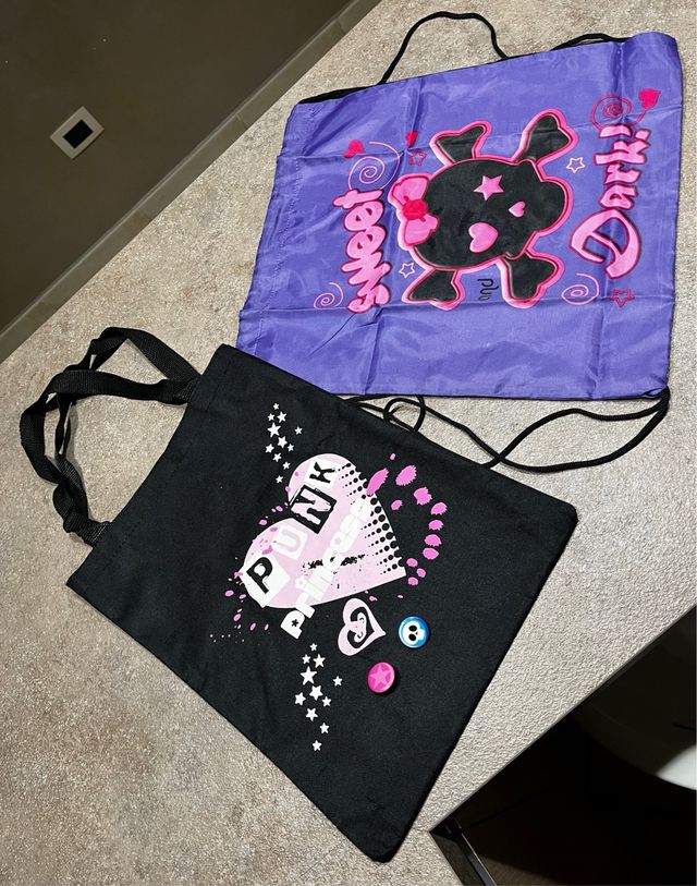 Set borsa e sacca punk dark