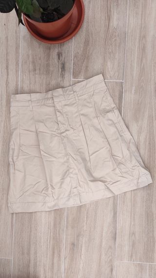 Falda beige Zara Basic talla L