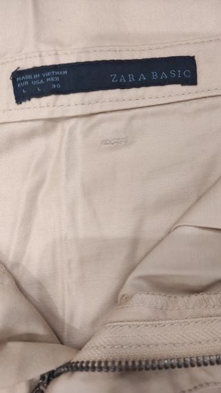 Falda beige Zara Basic talla L
