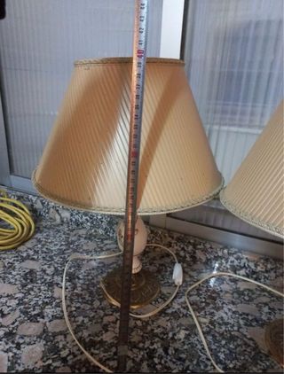 Lampara ceramica y bronce