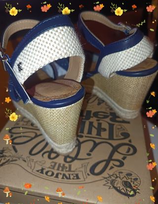 ALPARGATA CUÑA YUTE AZUL MARINO N°39 XTI REFRECH