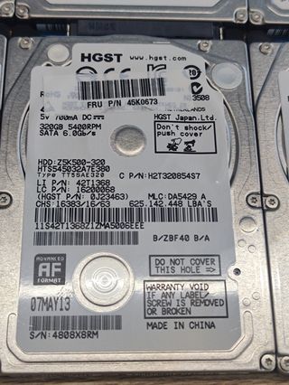 Disco duro HDD 2,5" 320Gb - Muchas unidades