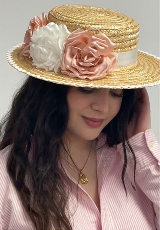 Sombrero de paja. Canotier. Ideal celebraciones.