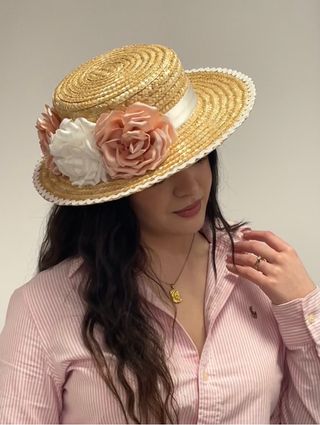 Sombrero de paja. Canotier. Ideal celebraciones.