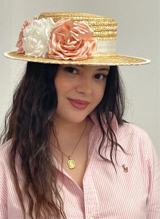 Sombrero de paja. Canotier. Ideal celebraciones.