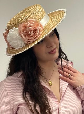 Sombrero de paja. Canotier. Ideal celebraciones.