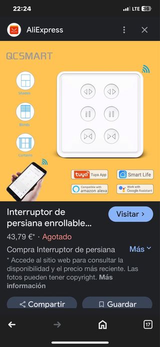 Interruptor inteligente persianas doble nuevo
