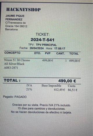 Reloj Nixon 51 30 Chrono Color All Silver/ Black