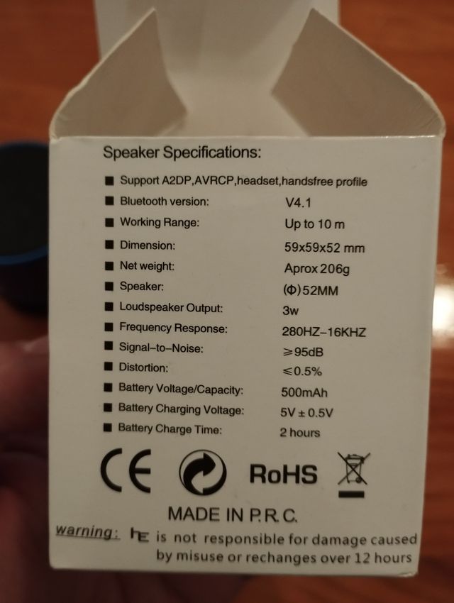 Altavoz bluetooth