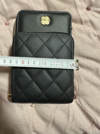 Bolso bandolera cartera monedero polipiel negro