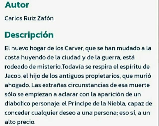 Carlos Ruiz Zafón"El Príncipe de la Ni