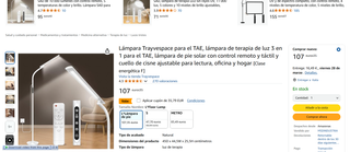 Lámpara Trayvespace para el TAE, lámpara de terapi