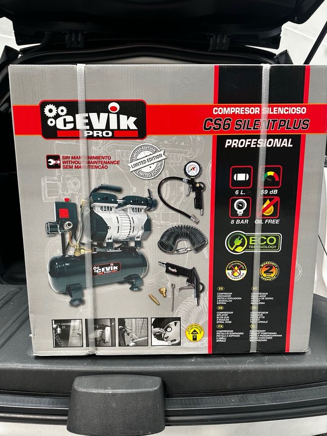 Compresor cevik 6lt silencioso  mas kit de aire