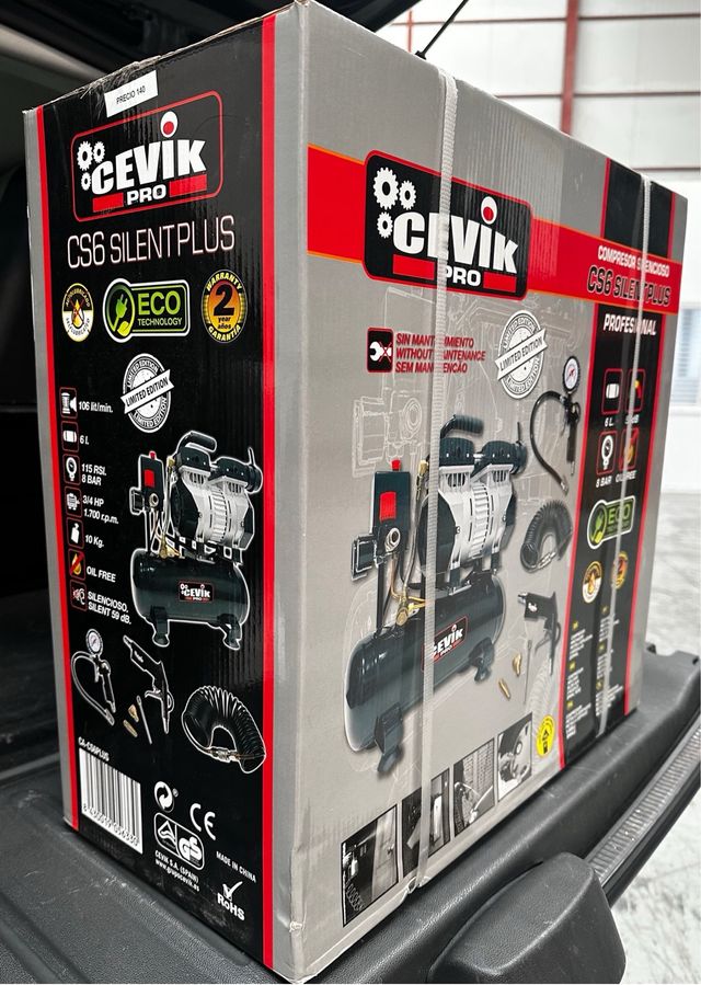 Compresor cevik 6lt silencioso  mas kit de aire