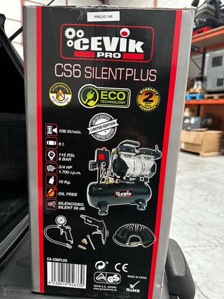 Compresor cevik 6lt silencioso  mas kit de aire