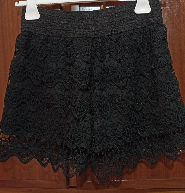 pantaloncini pizzo neri