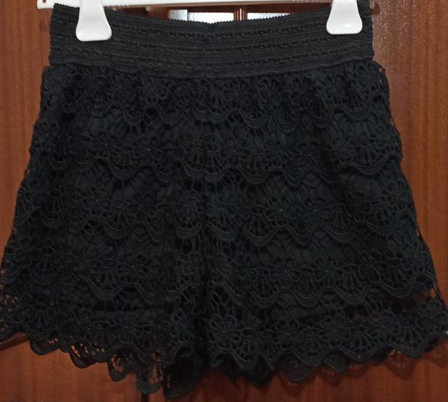 pantaloncini pizzo neri