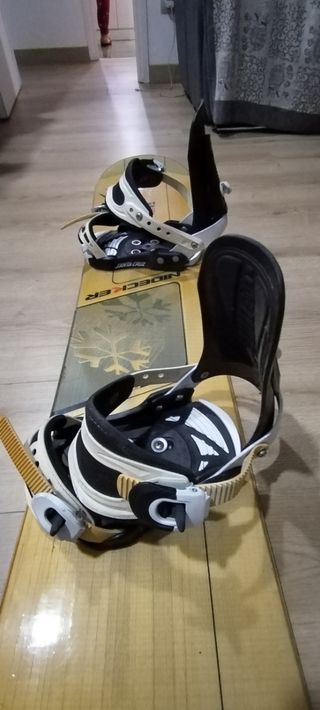 Tabla snow, fijaciones, y botas