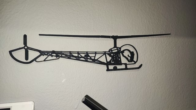 Wall Art Helicóptero Bell 47 impresión 3D