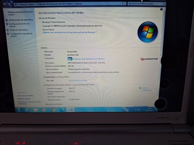 Portátil Packard Bell EasyNote TJ62