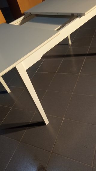 Mesa blanca extensible rectangular