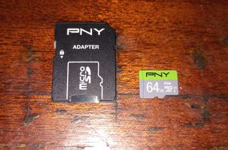 Tarjeta sd PNY de 64 GB con adaptador 