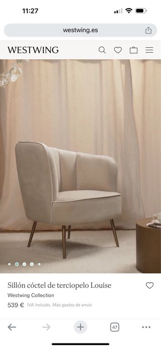 Sillón de terciopelo Westwing