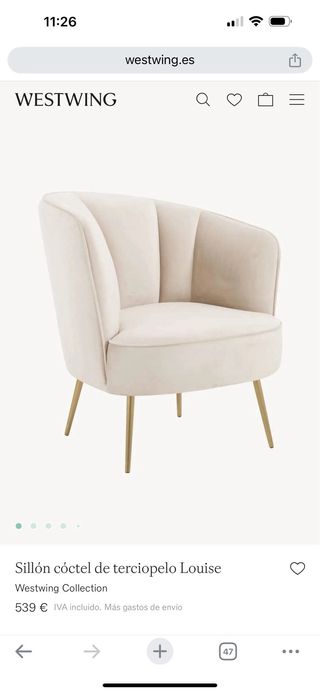 Sillón de terciopelo Westwing