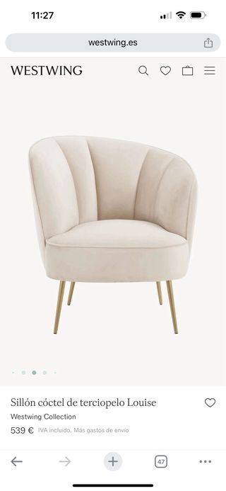 Sillón de terciopelo Westwing