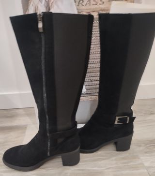 Botas altas negras mujer tacón medio