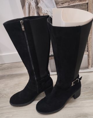 Botas altas negras mujer tacón medio