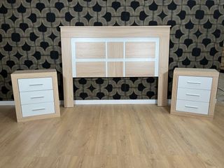 PACK DE CABECERO Y 2 MESITAS DE NOCHE ¡NUEVAS!