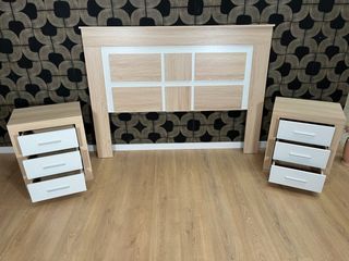 PACK DE CABECERO Y 2 MESITAS DE NOCHE ¡NUEVAS!