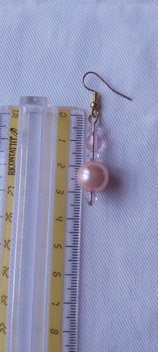 Set di collana e orecchini con resine,rosa
