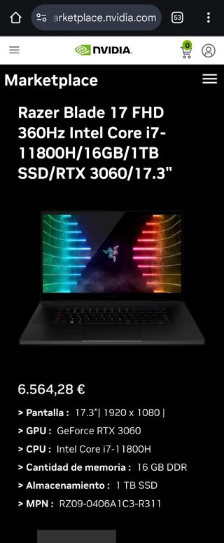 Razer Blade 17 Gaming Laptop - Ordenador
