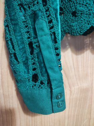 Camisa Zara talla M encaje y terciopelo