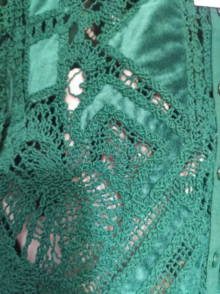 Camisa Zara talla M encaje y terciopelo