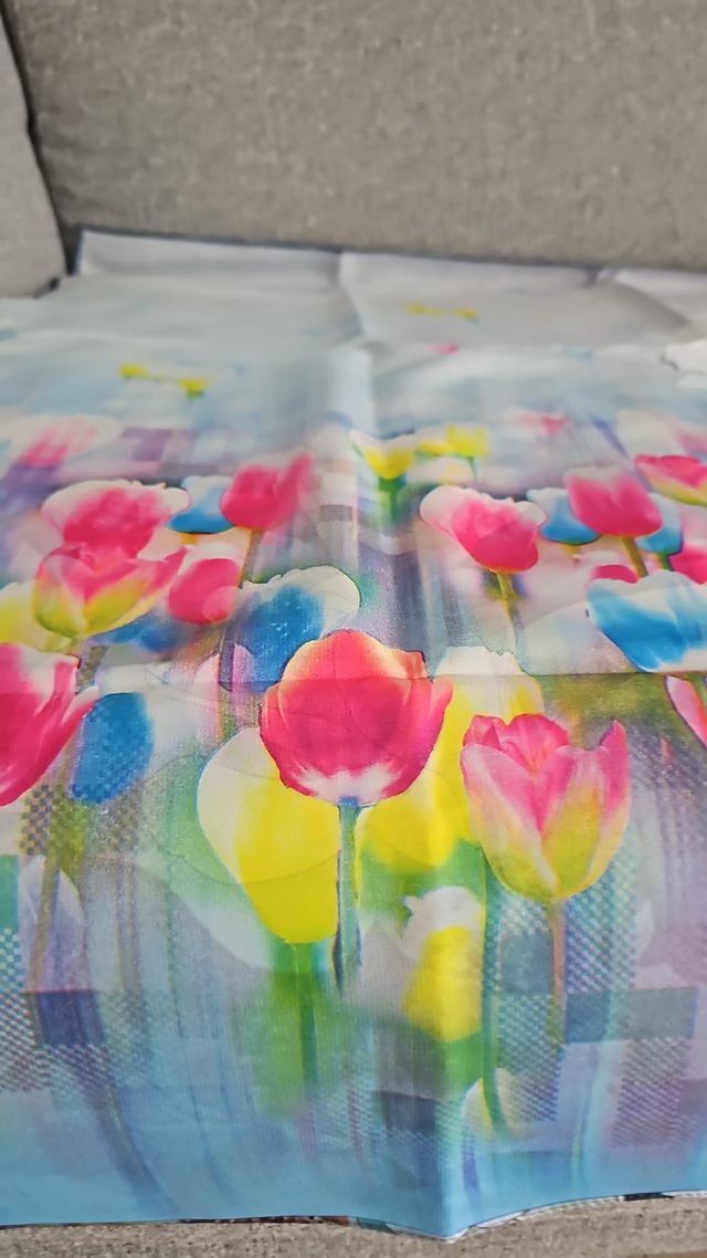 Foulard effetto seta floreale - Double face