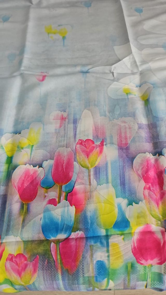 Foulard effetto seta floreale - Double face