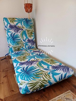 Cojín tumbona hoja azul