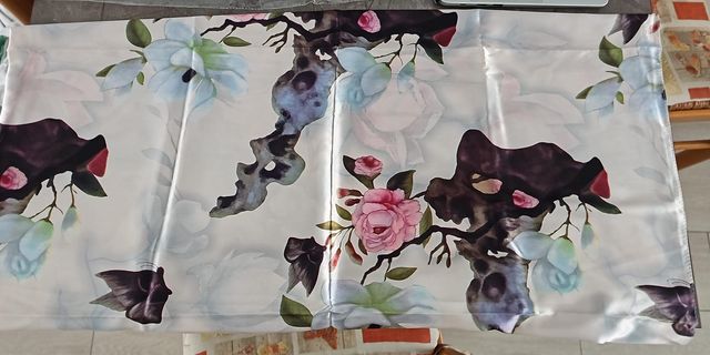 Foulard effetto seta floreale - Double face