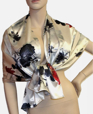 Foulard effetto seta floreale