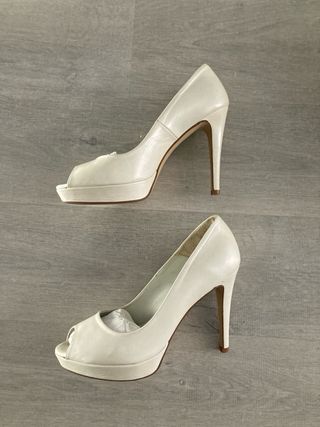 Zapatos novia nácar blanco