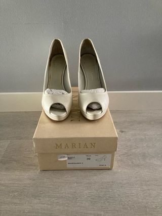 Zapatos novia nácar blanco
