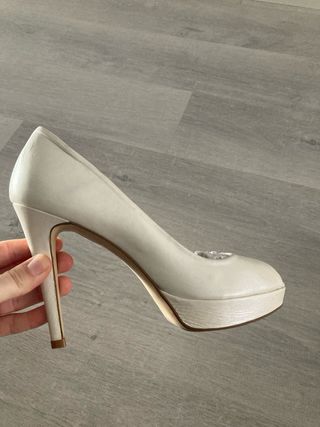 Zapatos novia nácar blanco