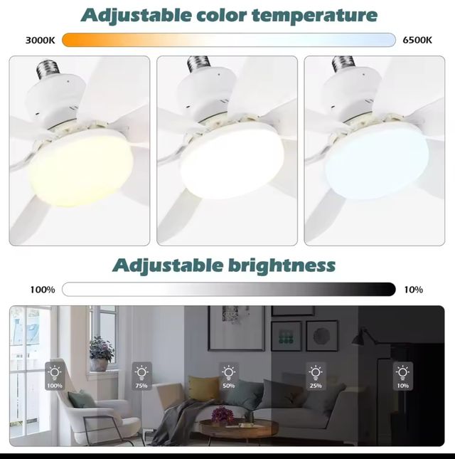 NUEVO Ventilador de Techo Luz Ajustable Con Mando